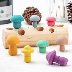 Wooden Mushroom Harvesting Catching   Educational Game for Baby &