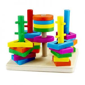 it's store vip משחקי קטנטנים,baby games Montessori Wooden Stacking Toy and Shape Sorter, Brainteaser for Toddlers / Kids